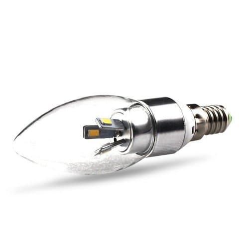 NovaLux 3W LED B11 Bulb, Blunt Tip, E12, 200 lm, 85V-265V, 2700K