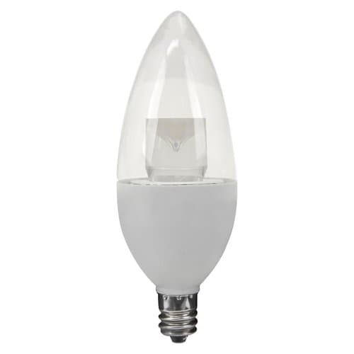 6.5W LED B13 Bulb, E12, 500 lm, 120V, 2700K, Clear