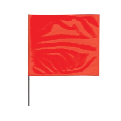 2X3 18-in Wire Stake Marking Flags, Red