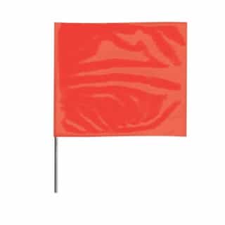 2-in X 3-in X 18-in Wire Stake Marking Flags, Red Glo