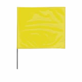 2-in X 3-in X 21-in Wire Stake Marking Flags, Yellow