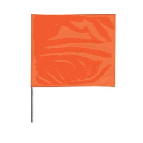 Presco 4-in X 5-in X 24-in Wire Stake Marking Flags, Orange Glo