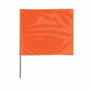 4-in X 5-in X 24-in Wire Stake Marking Flags, Orange Glo