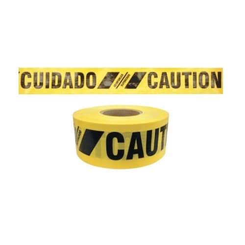 Presco 3-in X 500-ft Reinforced Barricade Tape, Caution, Yellow