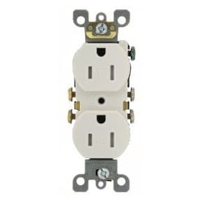 PowerSafe White 15A WRTR Self Grounded Receptacle