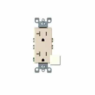 HomElectrical 20 Amp Decora Duplex Receptacle Outlet, Ivory