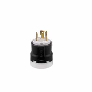 30 Amp Color Coded Locking Plug, 2-Pole, 3-Wire, #14-8 AWG, 277V, Gray