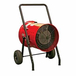 Qmark Heater 10kW Portable Electric Blower, Cord & Plug, 1 Ph, 41.7A,  240V, Red