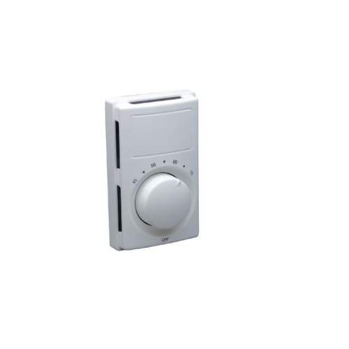 Line Voltage Thermostat, Simultaneous Switch, 22 Amp, 120V-240V, White