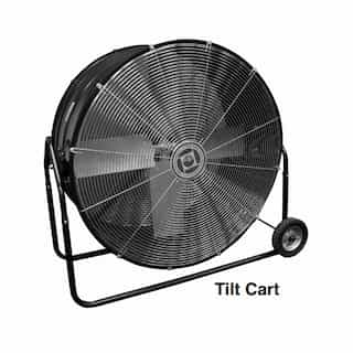 1/4 HP Direct-Drive Portable Fan w/Tilt Cart, 30" Blade, 2.75 Amp, 7400CFM