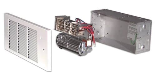 Qmark Heater 500W/2000W Fan-Forced Wall Heater w/ Thermostat, 240V, White