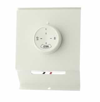 Tamper Proof, Double Pole, Built-In Thermostat for Baseboard Heater, White