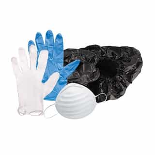 Rack-A-Tiers Booty Pack (Disposable Boot Covers, N95 Respirators, Nitrile & Vinyl Gloves)