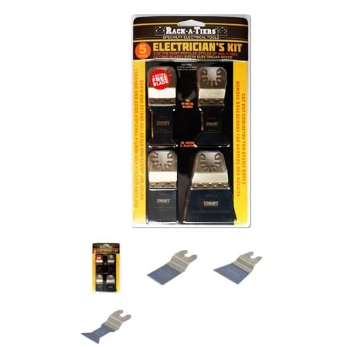 Rack-A-Tiers Multi Tool Electrician's Kit, 5 Piece Blade Set