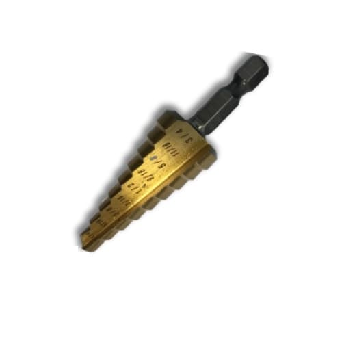 1/4-in to 3/4-in Step Drill Bit, 9 Step