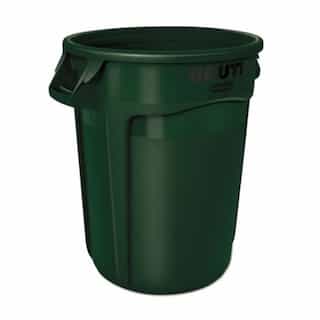 Brute 32 Gallon Round Container, Dark Green