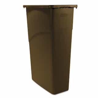 Rubbermaid Slim Jim Brown 23 Gal Rectangular Waste Containers