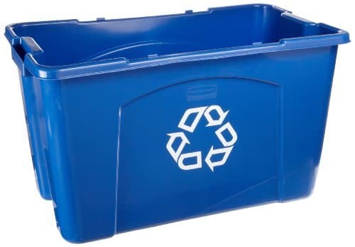 Rubbermaid Blue 18 Gal Recycling Box