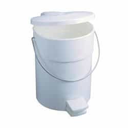 Rubbermaid White Plastic Fire-Safe Step-On 4.5 Gal Receptacle