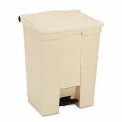Rubbermaid Beige Plastic Fire Safe Step-Pedal 18 Gal Receptacle