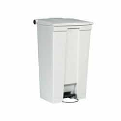 White Plastic Fire-Safe Step-On 23 Gal Receptacle