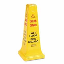 Rubbermaid Yellow "Caution Wet Floor" Safety Cone in English & Spanish