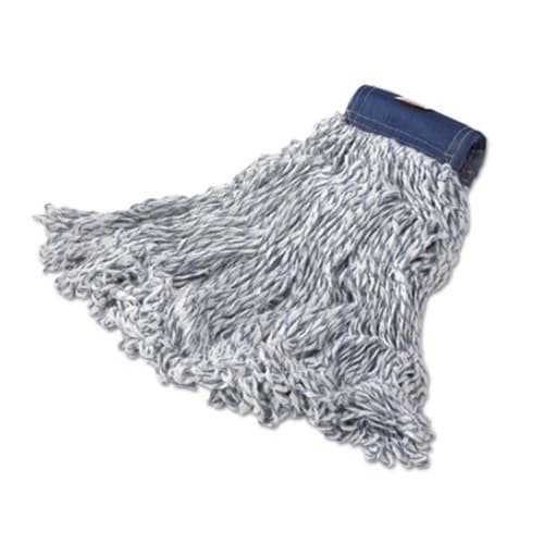 Rubbermaid White, Large Cotton/Synthetic Super Stitch Finish Mops-5-in Blue Headband