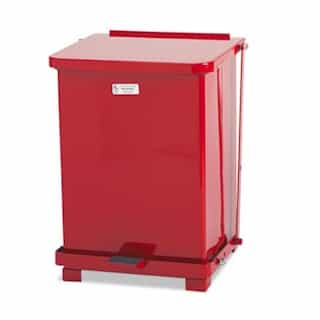 Rubbermaid Defenders Biohazard Step Can, Square, Steel, 7 Gallon, Red
