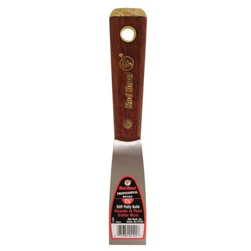 Red Devil 1-1/2" Stiff Steel Putty Knife w/Wooden Handle