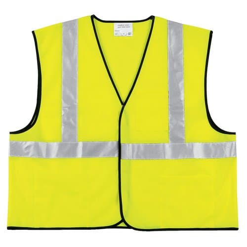 Class II Solid Poly Fluorescent Economy Lime Safety Vest