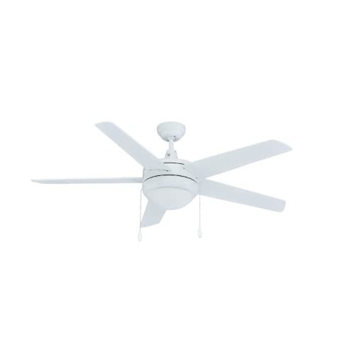 50-in 60W Mirage Ceiling Fan w/ LED Kit, 5-White Blades, White