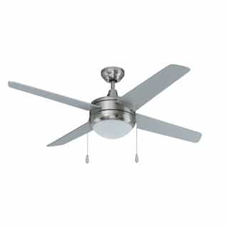 50-in 62W Europa Ceiling Fan w/ LED Kit, 4-Nickel Blades, Nickel