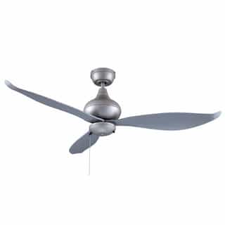 Royal Pacific 52-in 53W Bosque Ceiling Fan, 3-Brushed Pewter Blades, Brushed Pewter