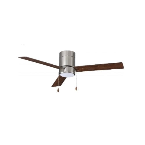 Royal Pacific 52-in 56W Sabio Ceiling Fan w/LED Kit, 3-Walnut Blades, Brushed Nickel