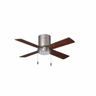 52-in 56W Metalis Ceiling Fan w/ LED Kit, 4-Walnut Blades, Nickel