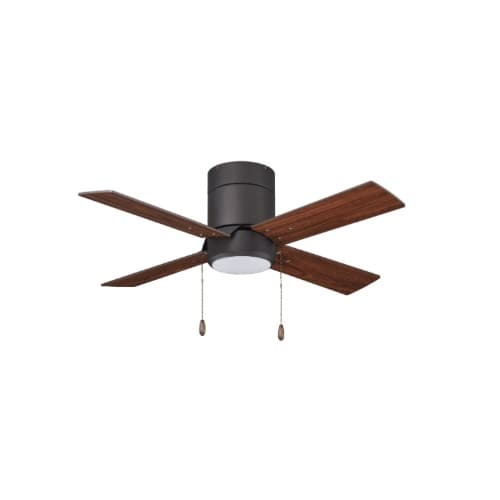 52-in 56W Metalis Ceiling Fan w/ LED Kit, 4-Walnut Blades, Bronze
