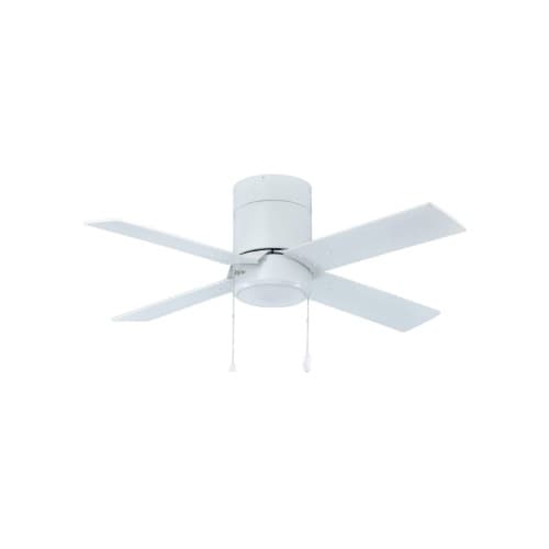 52-in 56W Metalis Ceiling Fan w/ LED Kit, 4-White Blades, White
