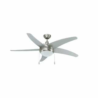 50-in 60W Mirage I Ceiling Fan w/ E26 Kit, 5-Nickel Blades, Nickel