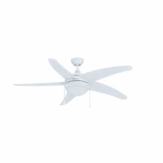 50-in 60W Mirage I Ceiling Fan w/ LED Kit, 5-White Blades, White