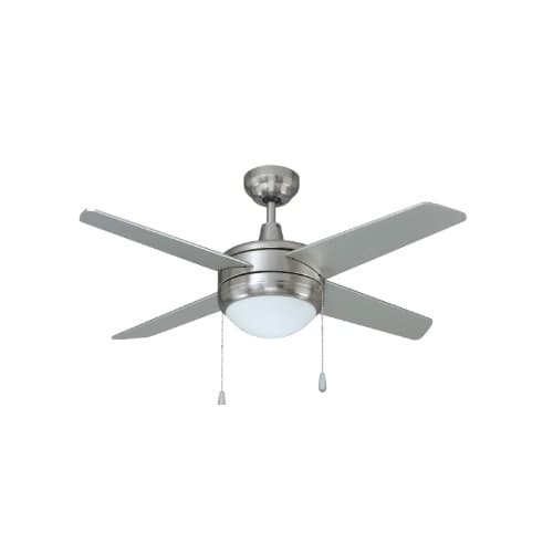 44-in 50W Europa II Ceiling Fan w/ LED Kit, 4-Nickel Blades, Nickel