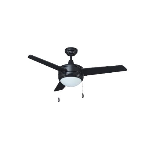 52-in 49W Contempo IV Ceiling Fan w/ LED Kit, 3-Black Blades, Black