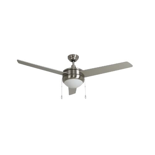 Royal Pacific 52-in 49W Contempo IV Ceiling Fan w/ LED Kit, 3-Nickel Blades, Nickel
