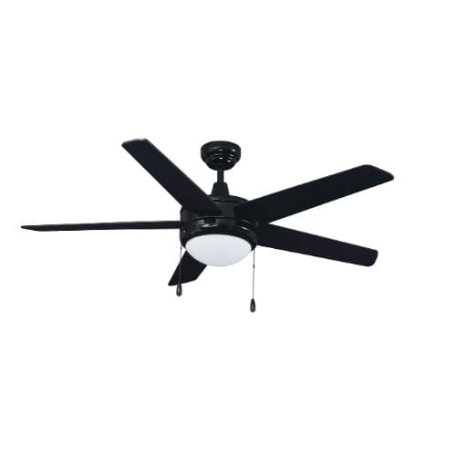 Royal Pacific 52-in 50W Mirage IV Ceiling Fan w/ LED Kit, 5-Black Blades, Black
