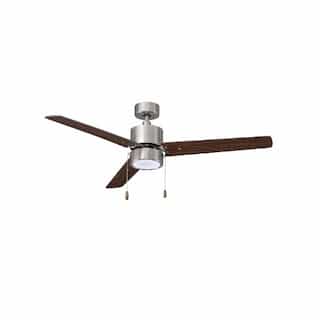 52-in 50W Aldea III Ceiling Fan w/ LED Kit, 3-Walnut Blades, Nickel