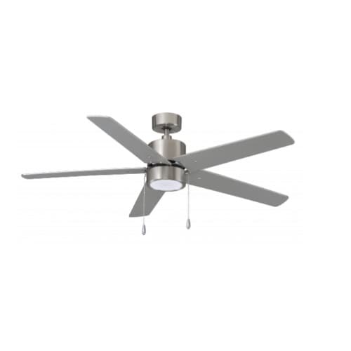 52-in 51W Aldea VI Ceiling Fan w/ LED Kit, 5-Nickel Blades, Nickel