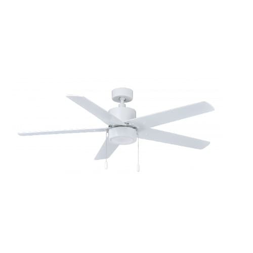 52-in 51W Aldea VI Ceiling Fan w/ LED Kit, 5-White Blades, White