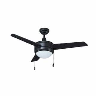 Royal Pacific 44-in 48W Contempo II Ceiling Fan w/ LED Kit, 3-Black Blades, Black