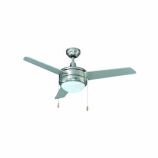 Royal Pacific 44-in 48W Contempo II Ceiling Fan w/ LED Kit, 3-Nickel Blades, Nickel