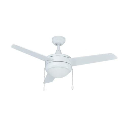 Royal Pacific 44-in 48W Contempo II Ceiling Fan w/ LED Kit, 3-White Blades, White