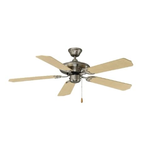 Royal Pacific 52-in 66W Caribbean Ceiling Fan, 5-Maple Blades, Brushed Nickel